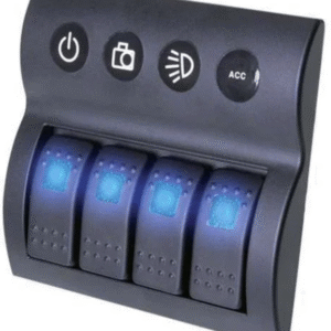 TDR11030 Drivetech 4x4 Rocker 4 Switch Panel On - Off - SPST 12v Blue